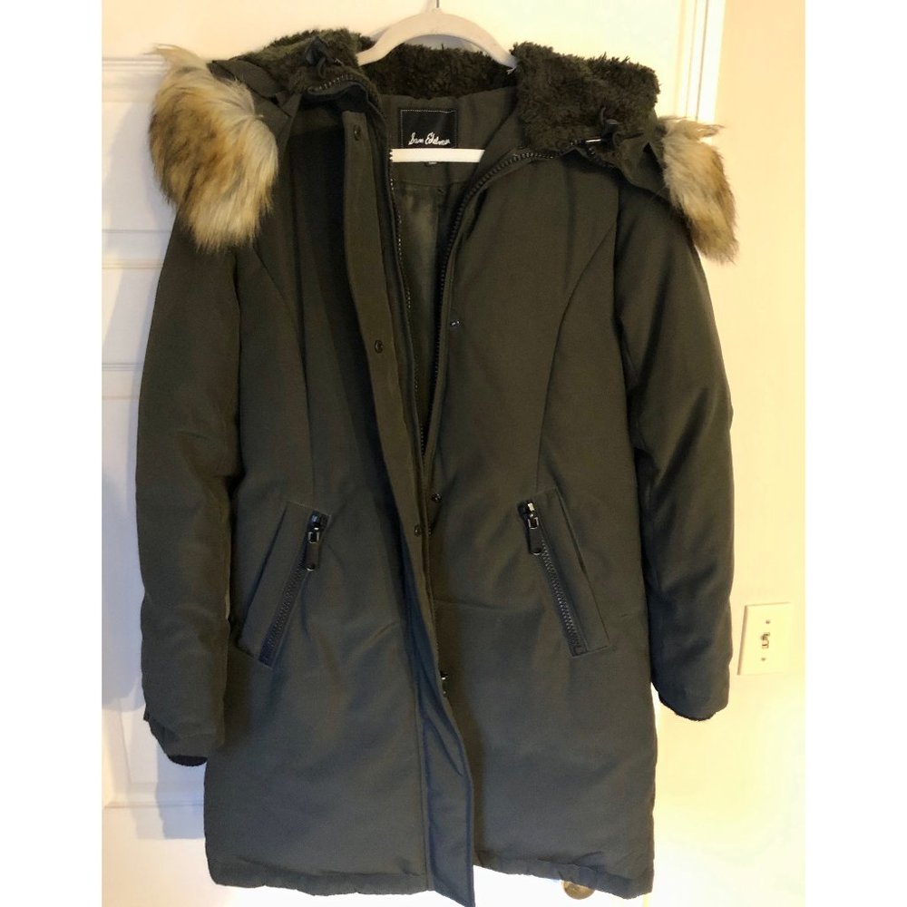 Sam Edelman Faux Fur Trim Down Parka - Medium